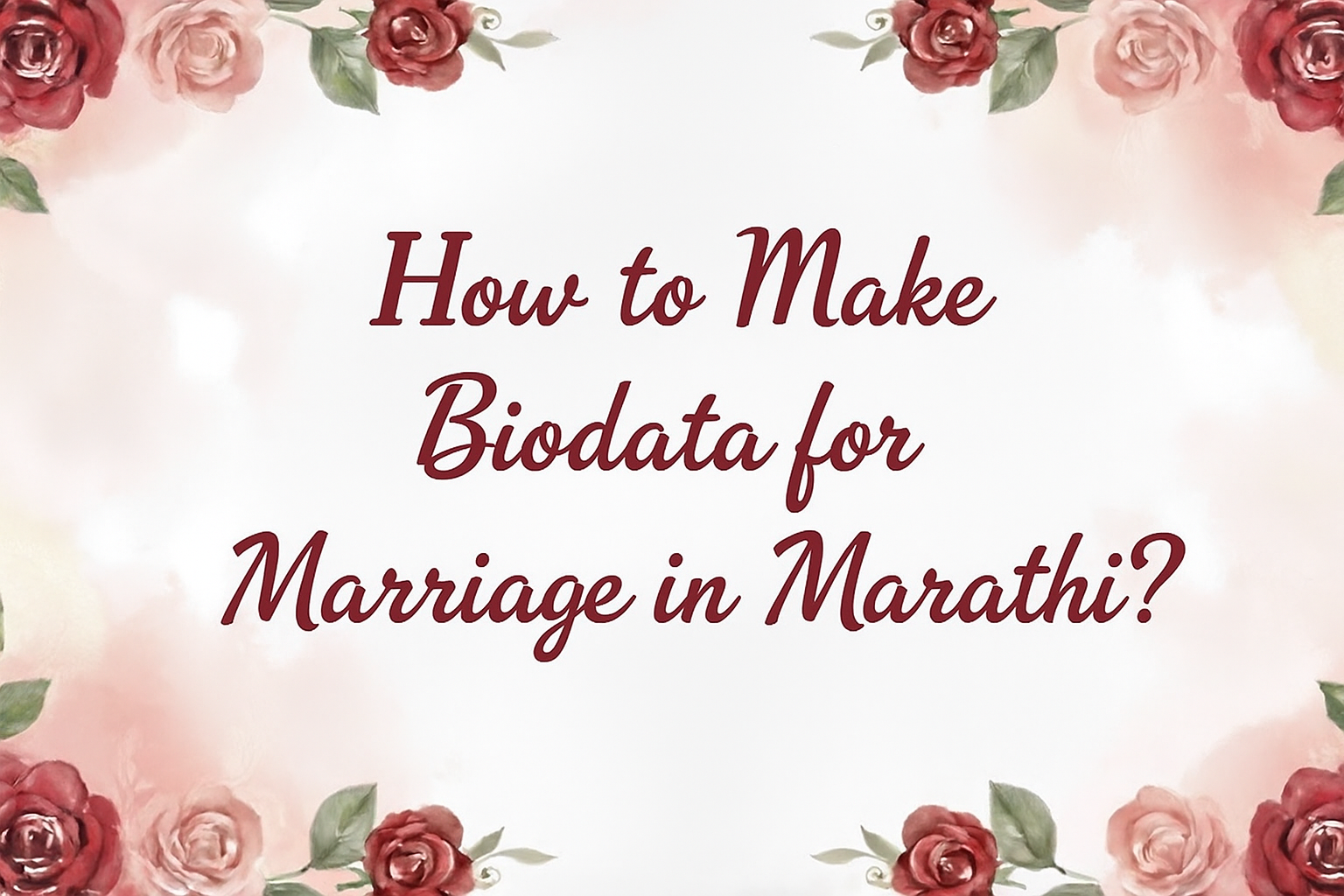How to Make Biodata for Marriage in Marathi - Complete Guide